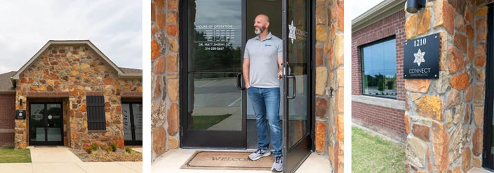 Chiropractor Prosper TX Matt Sheehy With At Front Door